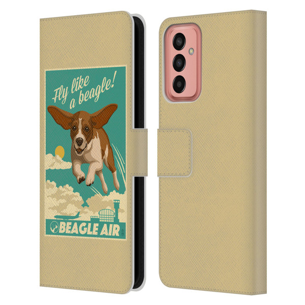 Lantern Press Dog Collection Fly Like A Beagle Leather Book Wallet Case Cover For Samsung Galaxy M13 (2022)