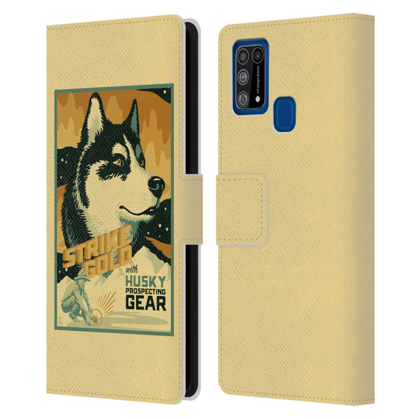 Lantern Press Dog Collection Husky Leather Book Wallet Case Cover For Samsung Galaxy M31 (2020)