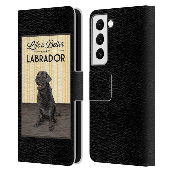 Lantern Press Dog Collection Labrador Leather Book Wallet Case Cover For Samsung Galaxy S22 5G