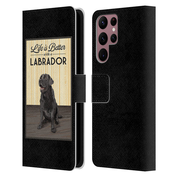 Lantern Press Dog Collection Labrador Leather Book Wallet Case Cover For Samsung Galaxy S22 Ultra 5G