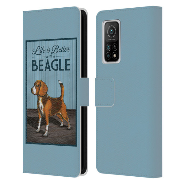 Lantern Press Dog Collection Beagle Leather Book Wallet Case Cover For Xiaomi Mi 10T 5G