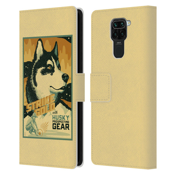 Lantern Press Dog Collection Husky Leather Book Wallet Case Cover For Xiaomi Redmi Note 9 / Redmi 10X 4G
