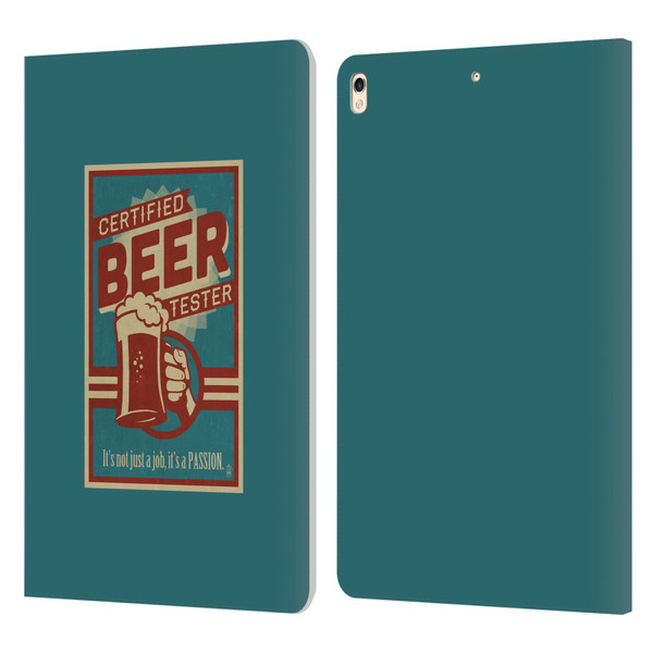 Lantern Press Man Cave Beer Tester Leather Book Wallet Case Cover For Apple iPad Pro 10.5 (2017)