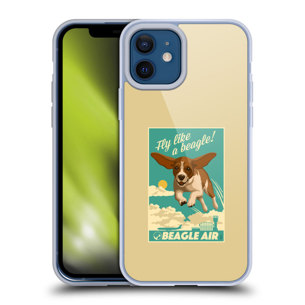 Lantern Press Dog Collection Fly Like A Beagle Soft Gel Case for Apple iPhone 12 / iPhone 12 Pro