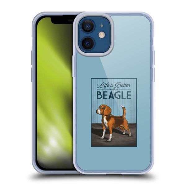 Lantern Press Dog Collection Beagle Soft Gel Case for Apple iPhone 12 Mini