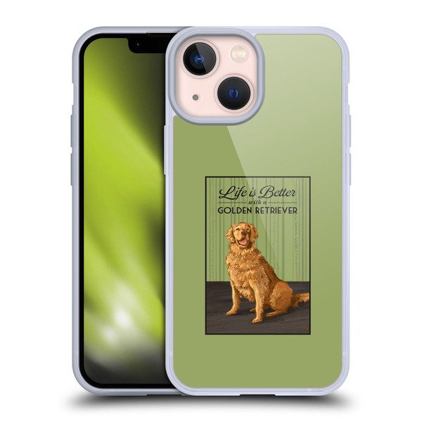 Lantern Press Dog Collection Life Is Better With A Golden Retriever Soft Gel Case for Apple iPhone 13 Mini