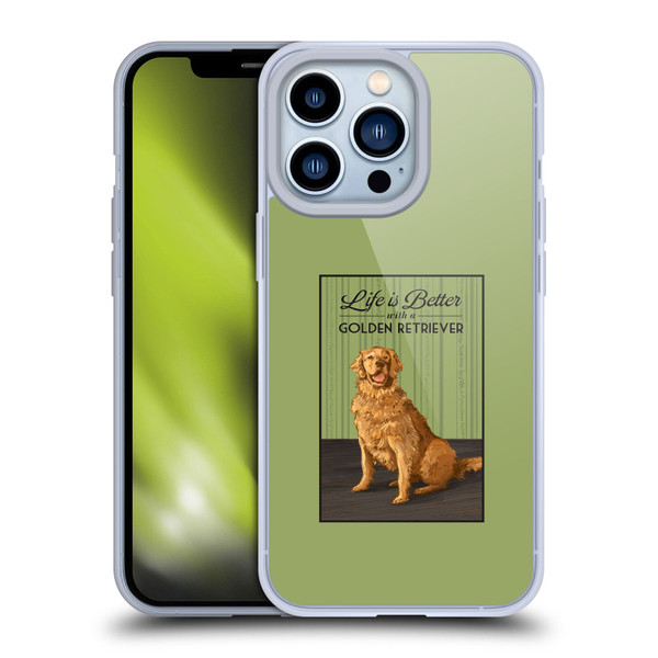 Lantern Press Dog Collection Life Is Better With A Golden Retriever Soft Gel Case for Apple iPhone 13 Pro