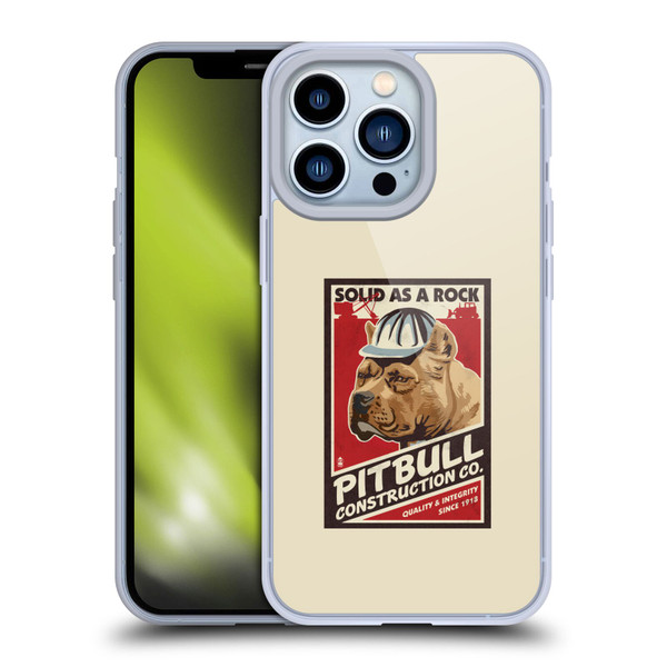 Lantern Press Dog Collection Pitbull Construction Soft Gel Case for Apple iPhone 13 Pro