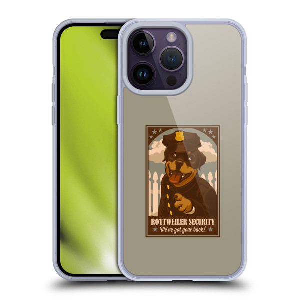 Lantern Press Dog Collection Rottweiller Security Soft Gel Case for Apple iPhone 14 Pro Max