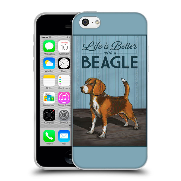 Lantern Press Dog Collection Beagle Soft Gel Case for Apple iPhone 5c