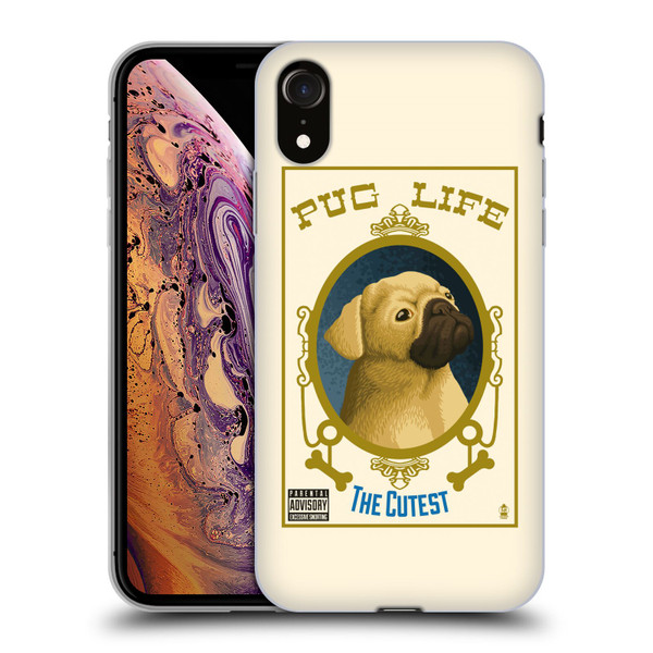 Lantern Press Dog Collection Pug Life Soft Gel Case for Apple iPhone XR