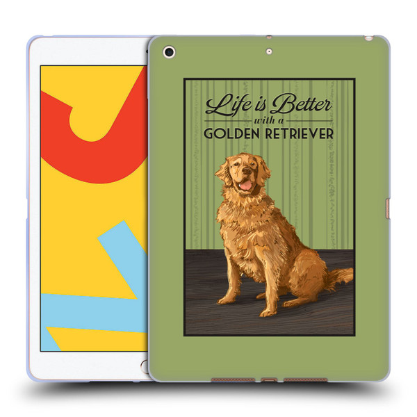 Lantern Press Dog Collection Life Is Better With A Golden Retriever Soft Gel Case for Apple iPad 10.2 2019/2020/2021