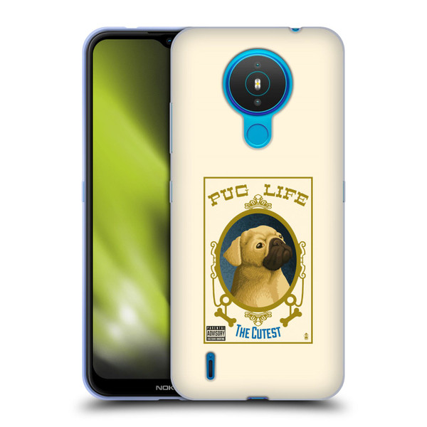Lantern Press Dog Collection Pug Life Soft Gel Case for Nokia 1.4