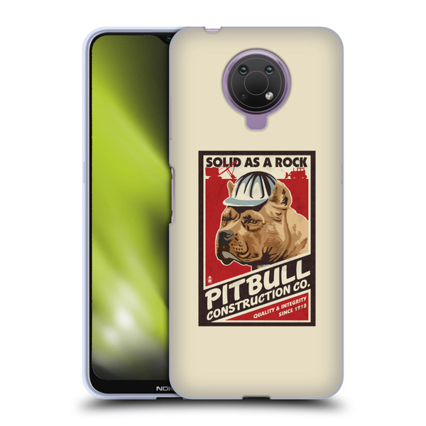 Lantern Press Dog Collection Pitbull Construction Soft Gel Case for Nokia G10