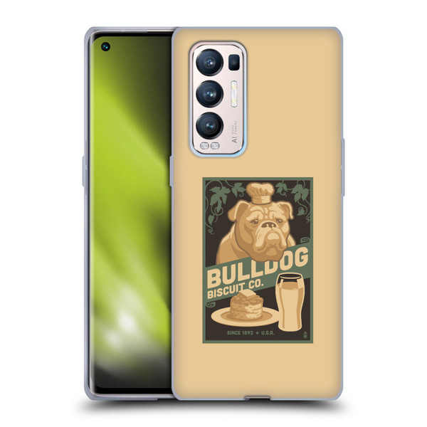 Lantern Press Dog Collection Bulldog Soft Gel Case for OPPO Find X3 Neo / Reno5 Pro+ 5G