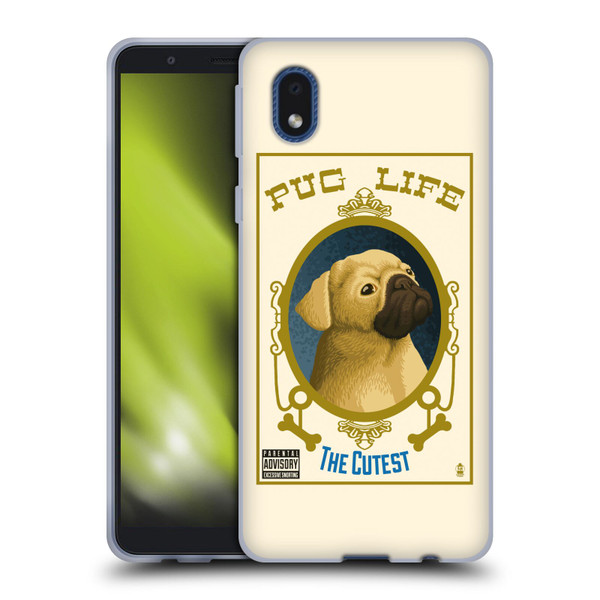 Lantern Press Dog Collection Pug Life Soft Gel Case for Samsung Galaxy A01 Core (2020)