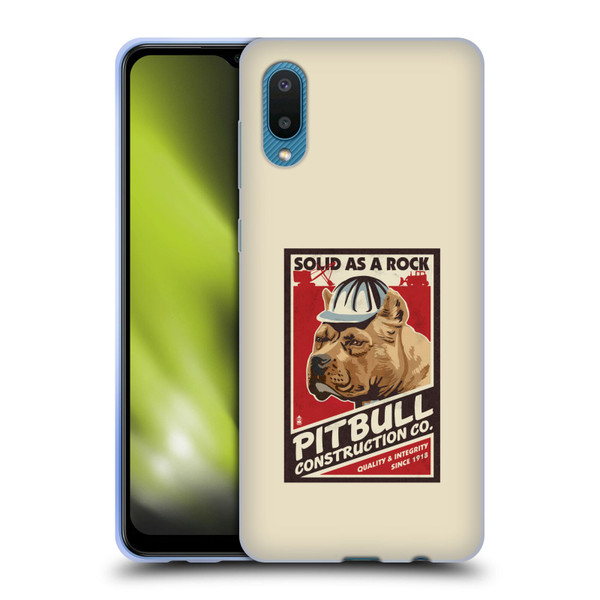 Lantern Press Dog Collection Pitbull Construction Soft Gel Case for Samsung Galaxy A02/M02 (2021)