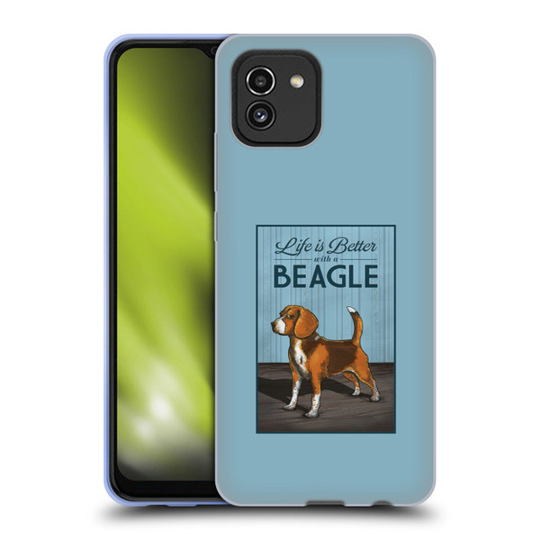 Lantern Press Dog Collection Beagle Soft Gel Case for Samsung Galaxy A03 (2021)