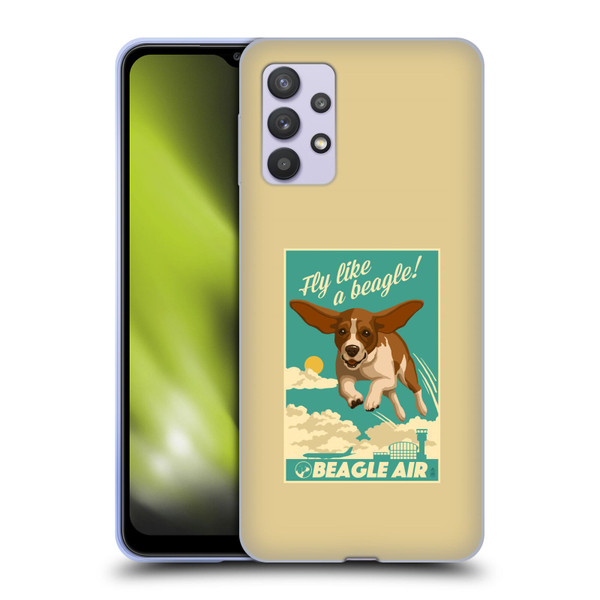 Lantern Press Dog Collection Fly Like A Beagle Soft Gel Case for Samsung Galaxy A32 5G / M32 5G (2021)