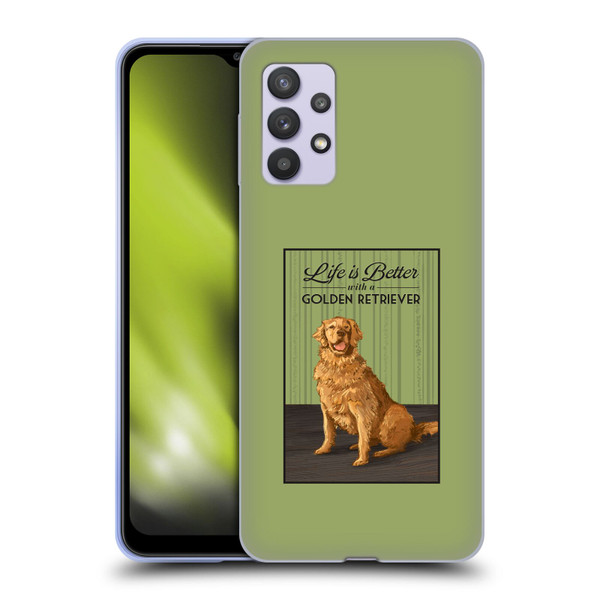 Lantern Press Dog Collection Life Is Better With A Golden Retriever Soft Gel Case for Samsung Galaxy A32 5G / M32 5G (2021)