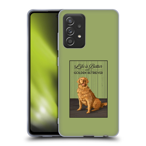 Lantern Press Dog Collection Life Is Better With A Golden Retriever Soft Gel Case for Samsung Galaxy A52 / A52s / 5G (2021)