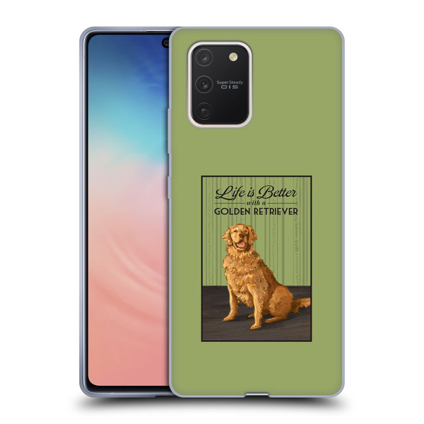 Lantern Press Dog Collection Life Is Better With A Golden Retriever Soft Gel Case for Samsung Galaxy S10 Lite