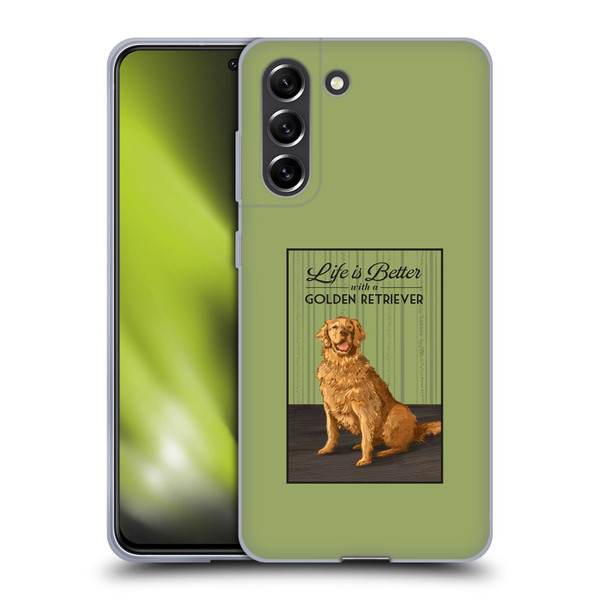 Lantern Press Dog Collection Life Is Better With A Golden Retriever Soft Gel Case for Samsung Galaxy S21 FE 5G