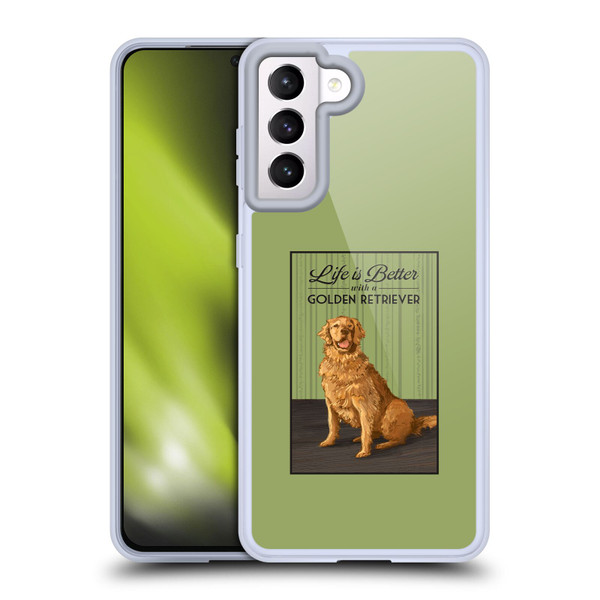 Lantern Press Dog Collection Life Is Better With A Golden Retriever Soft Gel Case for Samsung Galaxy S21 5G