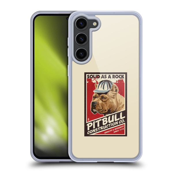 Lantern Press Dog Collection Pitbull Construction Soft Gel Case for Samsung Galaxy S23+ 5G