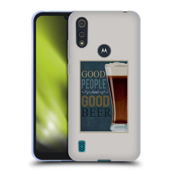Lantern Press Man Cave Good People Soft Gel Case for Motorola Moto E6s (2020)