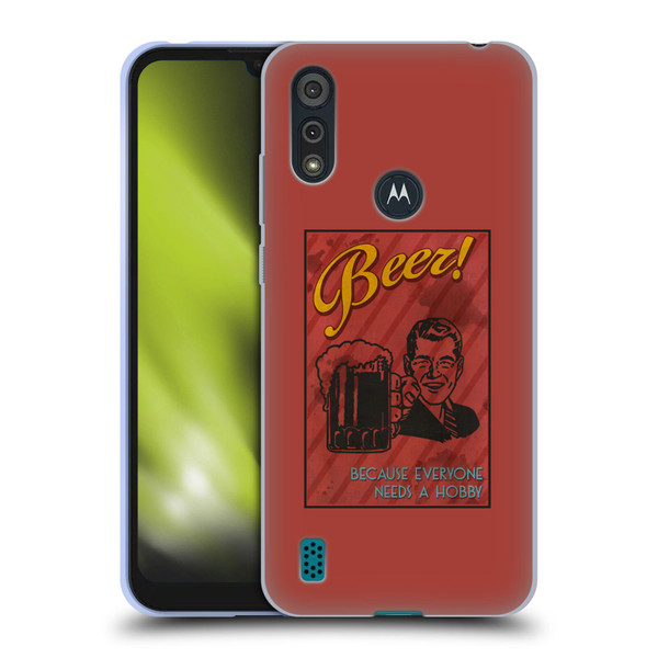 Lantern Press Man Cave Masculine Soft Gel Case for Motorola Moto E6s (2020)