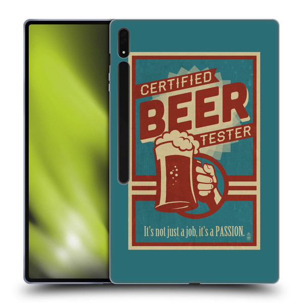 Lantern Press Man Cave Beer Tester Soft Gel Case for Samsung Galaxy Tab S8 Ultra