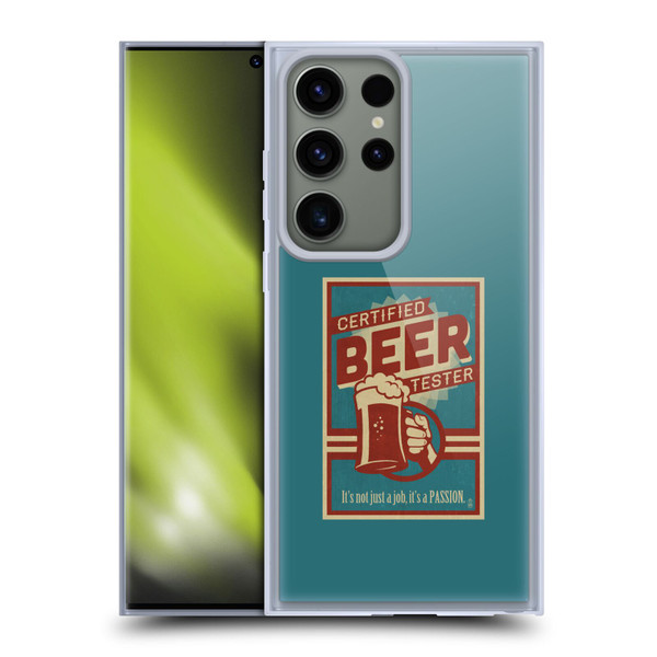 Lantern Press Man Cave Beer Tester Soft Gel Case for Samsung Galaxy S23 Ultra 5G
