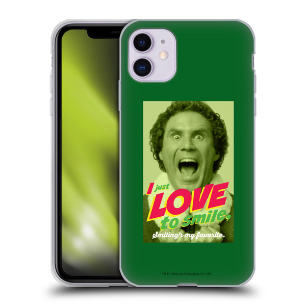 Elf Movie Graphics 1 I Love To Smile Soft Gel Case for Apple iPhone 11