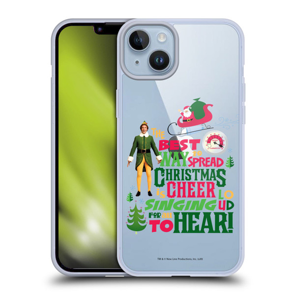 Elf Movie Graphics 1 Christmas Cheer Soft Gel Case for Apple iPhone 14 Plus