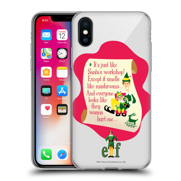 Elf Movie Graphics 1 Quote Soft Gel Case for Apple iPhone X / iPhone XS