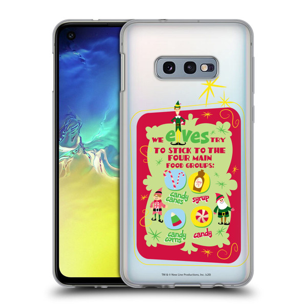 Elf Movie Graphics 1 Food Groups Soft Gel Case for Samsung Galaxy S10e