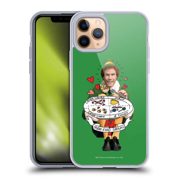 Elf Movie Graphics 2 Buddy Food Groups Soft Gel Case for Apple iPhone 11 Pro