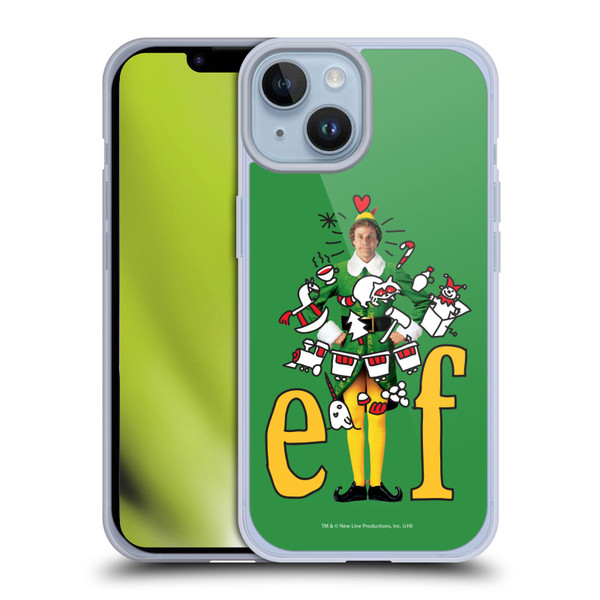 Elf Movie Graphics 2 Doodles Soft Gel Case for Apple iPhone 14