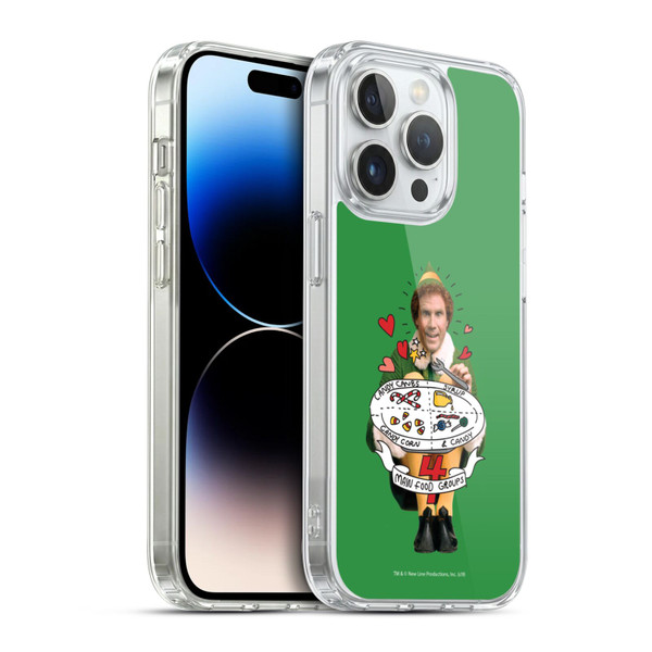Elf Movie Graphics 2 Buddy Food Groups Soft Gel Case for Apple iPhone 14 Pro & MagSafe