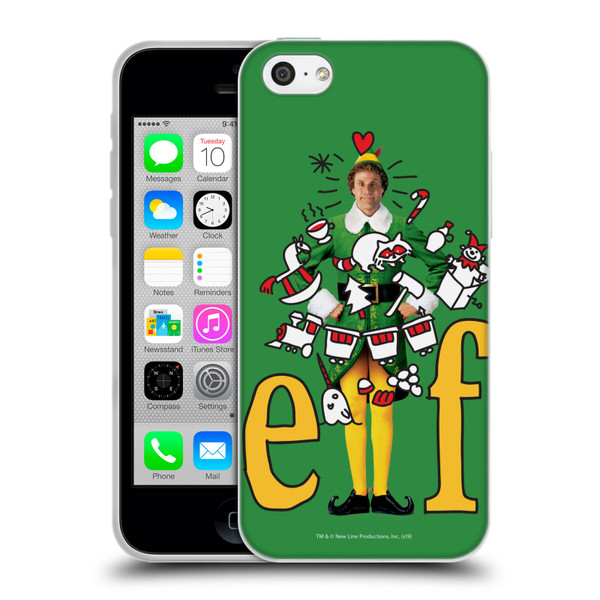 Elf Movie Graphics 2 Doodles Soft Gel Case for Apple iPhone 5c
