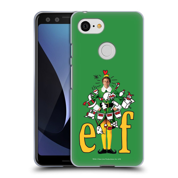 Elf Movie Graphics 2 Doodles Soft Gel Case for Google Pixel 3