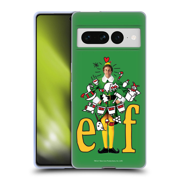 Elf Movie Graphics 2 Doodles Soft Gel Case for Google Pixel 7 Pro