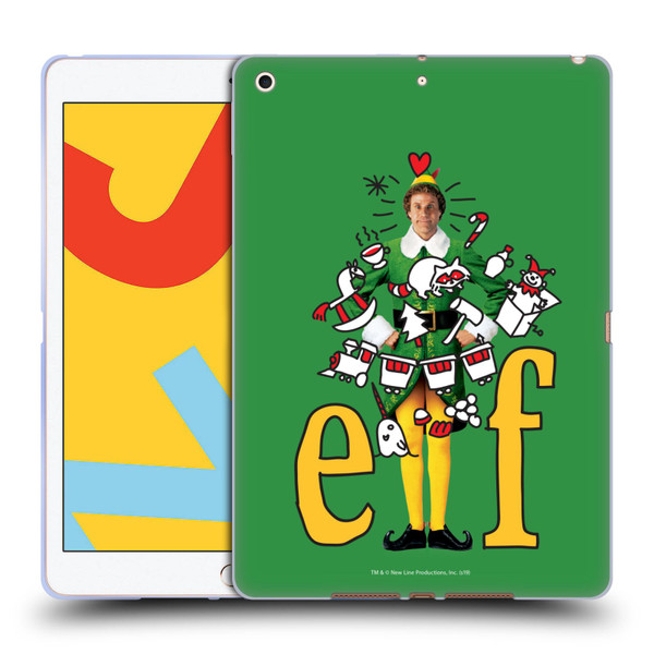 Elf Movie Graphics 2 Doodles Soft Gel Case for Apple iPad 10.2 2019/2020/2021