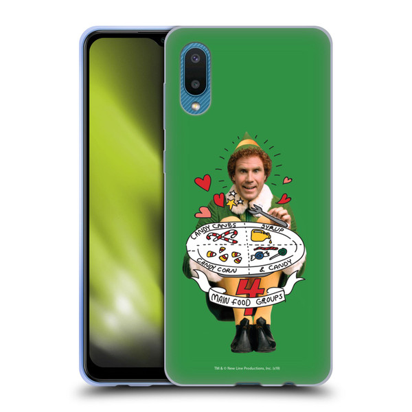 Elf Movie Graphics 2 Buddy Food Groups Soft Gel Case for Samsung Galaxy A02/M02 (2021)