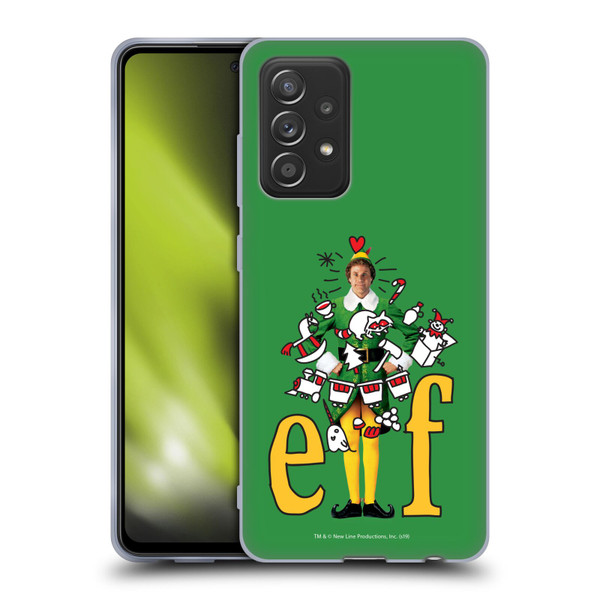 Elf Movie Graphics 2 Doodles Soft Gel Case for Samsung Galaxy A52 / A52s / 5G (2021)