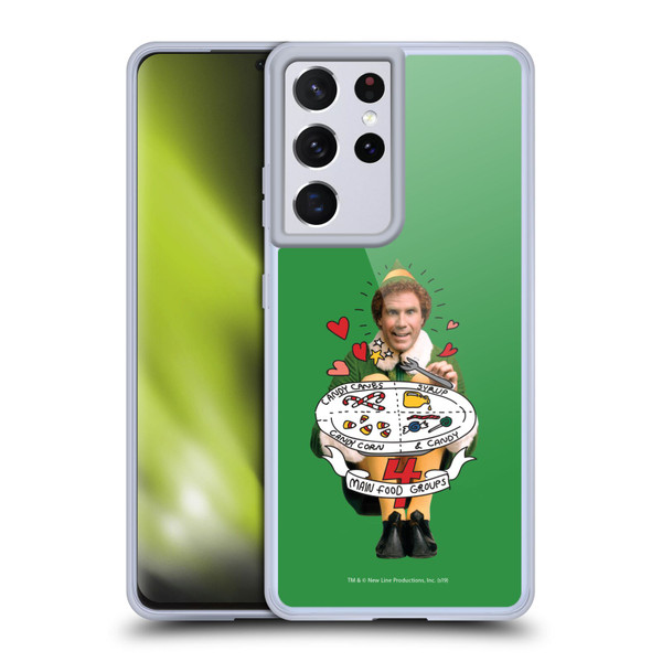 Elf Movie Graphics 2 Buddy Food Groups Soft Gel Case for Samsung Galaxy S21 Ultra 5G