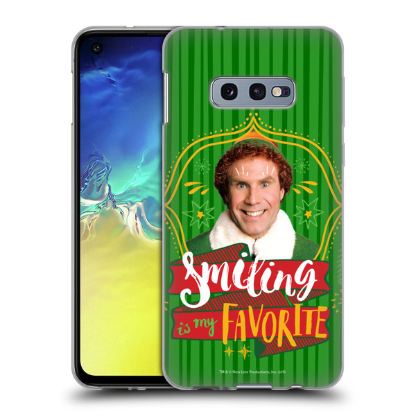 Elf Movie Graphics 2 Smiling Is My favorite Soft Gel Case for Samsung Galaxy S10e