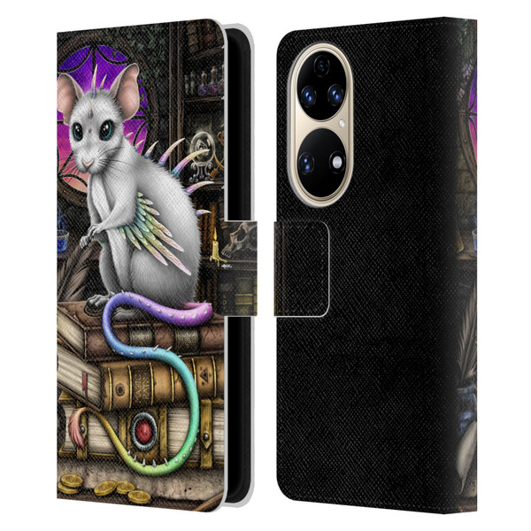 Sarah Richter Animals Alchemy Magic Rat Leather Book Wallet Case Cover For Huawei P50