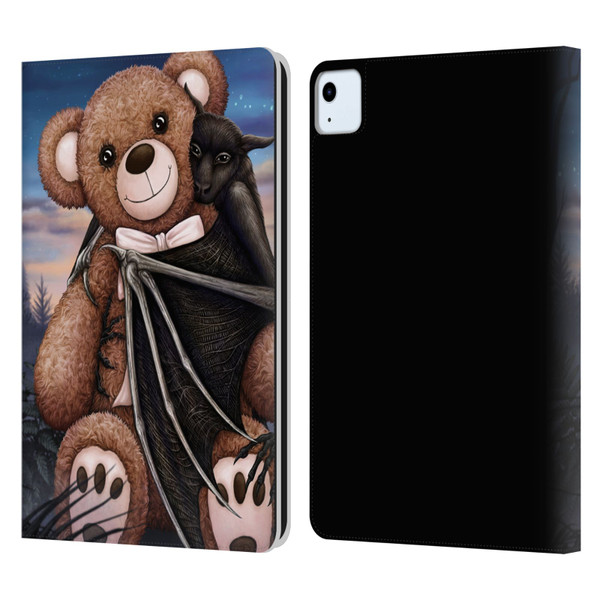 Sarah Richter Animals Bat Cuddling A Toy Bear Leather Book Wallet Case Cover For Apple iPad Air 2020 / 2022